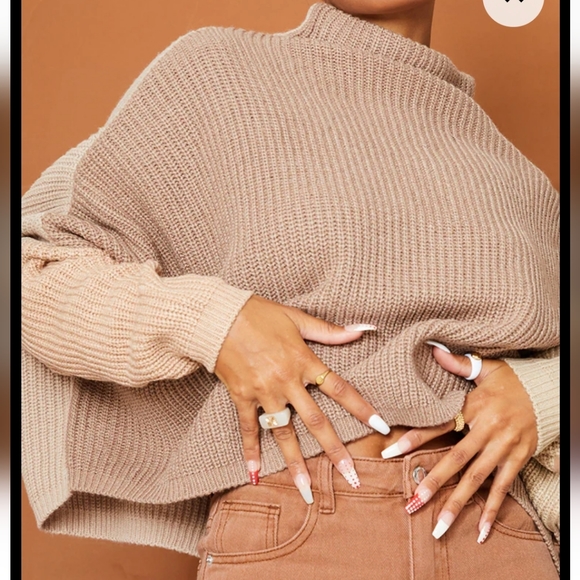 Chuncky Oversized Color Block Knit Sweater - Picture 4 of 10